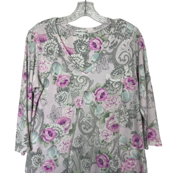 Vintage Miss Elaine Floral Nightgown Womens Medium Pockets Warm - Picture 3 of 10